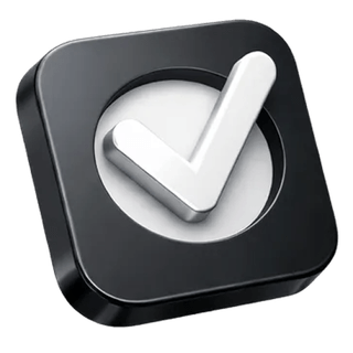 3D approval checkmark icon on the Clear Sharewardage about page